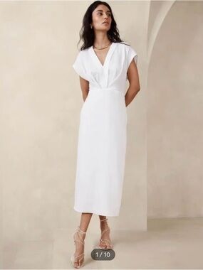 banana republic linen midi dress NWT Banana Republic Linen-Cotton Cut-Out Midi